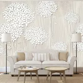 Karo-art 245cm X 175cm - Zelfklevend fotobehang - Elegante bloemen , Premium Print