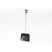 Kortpack - Sneeuwschuiver - met houten steel - zwarte kunststof schep - met beschermstrip - (099.9998)
