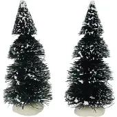 Dickensville - Winterse Kerstboom 10cm - Set van 2
