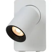 Lucide NIGEL - Bedlamp / Wandlamp - LED Dim to warm - CCT - GU10 (MR16) - 1x5W 2200K/3000K - Met USB oplaadpunt - Wit
