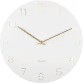 Karlsson wandklok, decoratief element met gegraveerde cijfers, wit (40 cm)