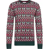 Lindbergh Trui 'Christmas' donkergroen / rood / wit