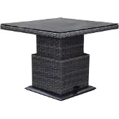 AVH-Collectie Miami lounge-diningtafel 90x90xH47-71 cm in hoogte verstelbaar antraciet