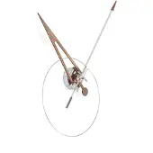 Nomon Cris Wandklok Cris N | Chromed box, minute hand white fiberglass and walnut arrow