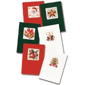 Pako compleet borduurpakket - zes kerstkaarten omzelf te borduren - 203.199 - voorgesorteerd garen - kruissteek - Aida - DIY kit