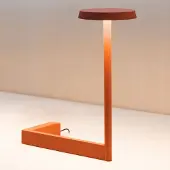 Vibia Design tafellamp Flat, dimbaar, terracotta, Woon-/ Eetkamer, metaal, Modern, tafellamp