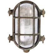 MORETTI Wandlamp buiten Tortuga, dimbaar, brons / oud-messing, Messing, Maritiem