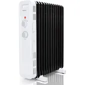 Aigostar Luke 33ZDJ - Olieradiator - Thermostaat - 3 Standen - 25m² - Oliegevulde Radiator - Elektrische verwarming - Wit - 2300W