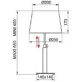 Aluminor Tafellamp Quatro Up, alu / grijs / zink, Woon-/ Eetkamer, Hout, Modern, Tafellamp