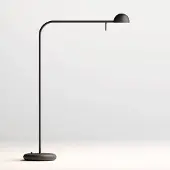 Vibia LED-tafellamp Pin, zwart, Werkkamer / Kantoor, Roestvrij staal, Modern, LED tafellamp