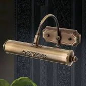Orion Klassieke schilderijlamp Gustav antiek mess. 30 cm Gustav, dimbaar, brons / oud-messing, Woon-/ Eetkamer, Messing, Antiek, Wandlamp