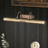 Orion Gustav schilderij verlichting in antiek messing 75 cm Gustav, dimbaar, brons / oud-messing, Woon-/ Eetkamer, Messing, Antiek, Wandlamp