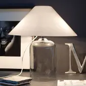 VISTOSI Design tafellamp Alega, dimbaar, wit / opaal, Woon-/ Eetkamer, Glas, Modern, tafellamp