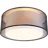 QAZQA Moderne plafonnière zwart met wit 50 cm 3-lichts - Drum Duo