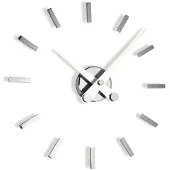 Nomon Puntos Suspensivos Wandklok 12ts | Chromed, White Steel Hands
