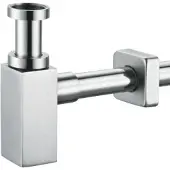 Plieger designbekersifon vierkant 5/4 met muurbuis 30cm met rozet chroom