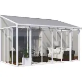 Palram - Canopia Palram - Serre, Veranda En Solarium Sanremo - Helder - Wit - 435x380cm