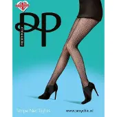 Pretty polly Panty - Fashion - Stripe Net - One Size - 36/42 - Zwart