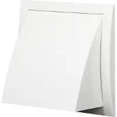 Europlast Gevelrooster met terugslagklep 150x150 mm diameter 100 mm wit - ND10FV