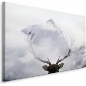 Karo-art Schilderij - Het gewei van een Hert, Premium Print