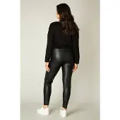 Base Level Curvy imitatieleren high waist slim fit legging Alene zwart female | Maat: 58/60