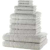 Bonprix Handdoek van katoen (10-dlg. set) 10-dlg. set bestaande uit wasdoekje: 30/30 cm, gastendoekje 30/50 cm: 30/50 cm, handdoek 50/100 cm: 50/100 cm, douchelaken: 70/140 cm