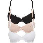 Bonprix Voorgevormde beugel bh met gerecycled polyamide (set van 3) maat 85
