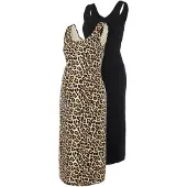Mamalicious Jurk 'Sannie' beige / bruin / cognac / zwart