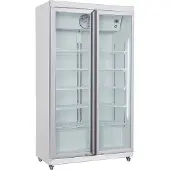 CombiSteel Koelkast - Wit - 2 Glasdeuren - 785L - Geforceerd - Wielen - 1120x595x1973mm - Horeca Koelkast