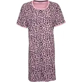 Irresistible Dames Nachthemd - Katoen - Panterprint - Roze - Maat M