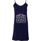 Irresistible Dames Nachthemd - Bloemenprint - Donker Blauw - Maat M