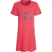 Irresistible Dames Nachthemd - 100% Gekamde Katoen - Rood - Maat S