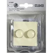 JUNG AS500 duo-draaidimmer - 2x 50 tot 300W - Inbouw - 230V en 230V halogeen - Crème