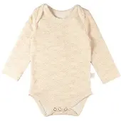 Yumi Baby romper Waves Hazelnut Bruin Jongens/Meisjes Stretchkatoen Ronde hals - maat 68