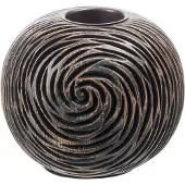 J-Line Theelichthouder Rond Poly Donkerbruin L (13X13X10Cm)