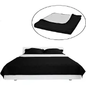 vidaXL Tweedelige sprei, gestoffeerd, zwart/wit, 170x210 cm