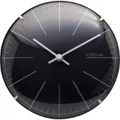 Nextime Wandklok Big Stripe Ø20cm Glas Zwart