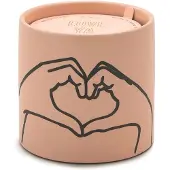 PADDYWAX Geurkaars Heart Dusty Pink Ceramix - Tobacco + Vanill