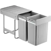 NABER Big Double Inbouw Prullenbak - 52 l (2 x 26l) - Grijs