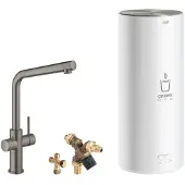 GROHE Red 3IN1 kokendwaterkraan - L uitloop - 7L boiler - mengventiel – hard graphite (antraciet) – 30324AL1