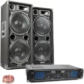 Skytec MAX212 met SPL1500 versterker - 1500W complete installatie