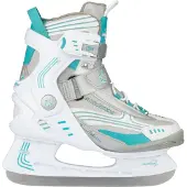 Nijdam IJshockeyschaats - Semi-Softboot - Wit/Grijs/Blauw - Maat 40