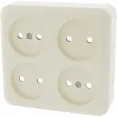 Q-Link contactdoos ? opbouw ? 4?voudig ? cr?me