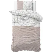 Sleeptime Dekbedovertrek Gino Taupe Flanel-140 x 200 / 220 cm | 1-Persoons
