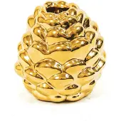 Housevitamin - Dennenappel kandelaar - Goud - Porselein - 9x8.5cm