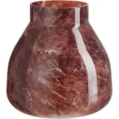 J-Line Vaas Marmerlook Glas Bruin 20X20X19Cm