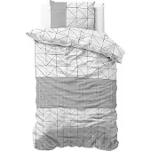 Sleeptime Dekbedovertrek Gino Grey Flanel-140 x 200 / 220 cm | 1-Persoons