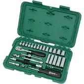 Sata Doppenset met ratel 1/4 inch 6-kant 36-delig - SAT09001SJ