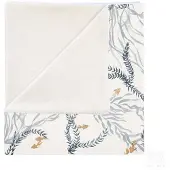 Yumi Baby baby wiegdeken Fish 75x100 cm wit/blauw/oranje unisex