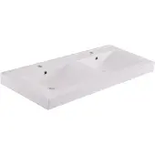 Xellanz Tigris wastafel dubbel met 2 kraangaten 120x46x8 cm kunstmarmer glans wit